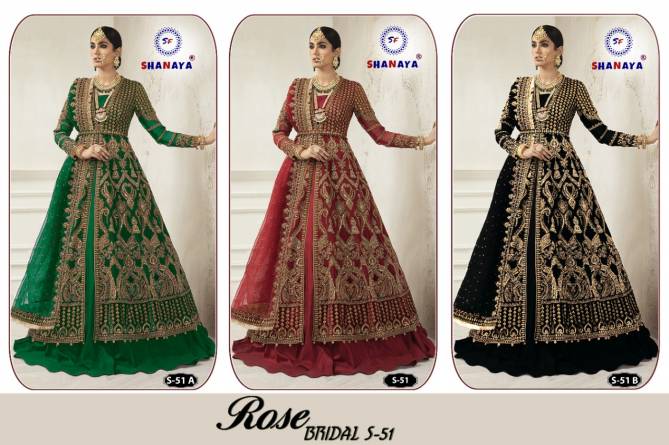 Shanaya Rose Bridel S 51 Latest Fancy Designer Festive Wear Heavy Net Pakistani Salwar Suit Collection
